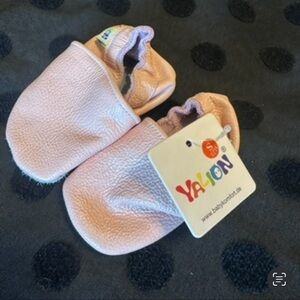 Yalion Pale Pink Leather Baby Shoes 0-6 Months NEW